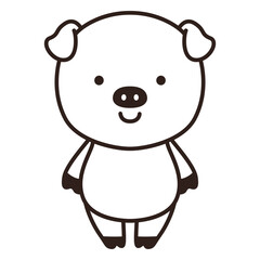 Fototapeta premium Cute pig stroke