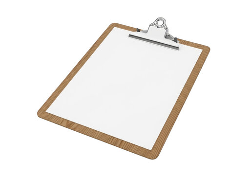 Wooden clipboard isolated on transparent background