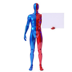 Human figure holding blank sign