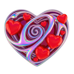 Swirling hearts of love