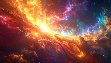 Colorful Cosmic Wave with Flowing Energy Patterns