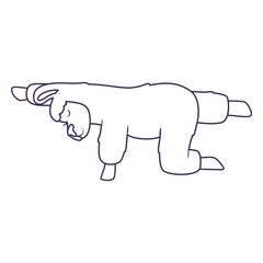 Fototapeta premium Llama balacing table pose yoga stroke