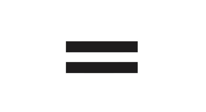 Simple black equals sign on white background.