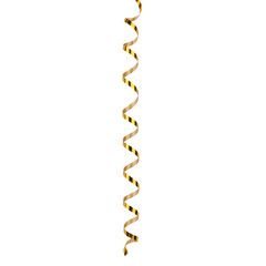 serpentine gold ribbon isolate on white background