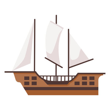 Simple historic caravel illustration