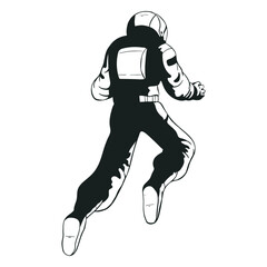 Float astronaut drawn behind © Vexels