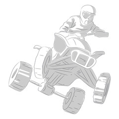 Pilot racing atv hand drawn © Vexels