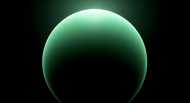 Glowing green oval in dark space