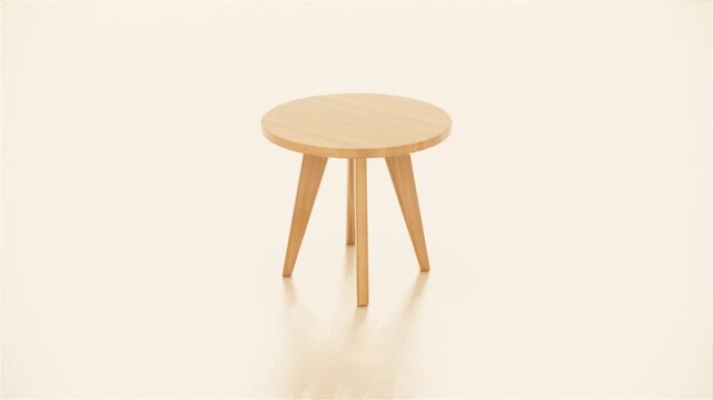wooden stool chair on white background