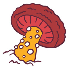 Toadstool fungus illustration © Vexels