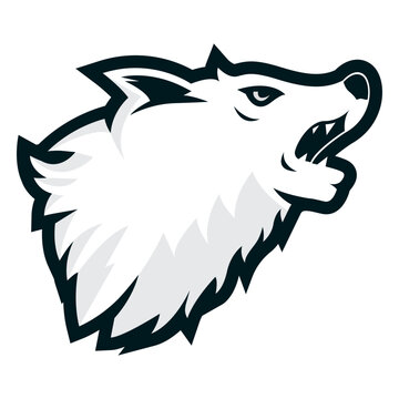 Howling wolf side logo