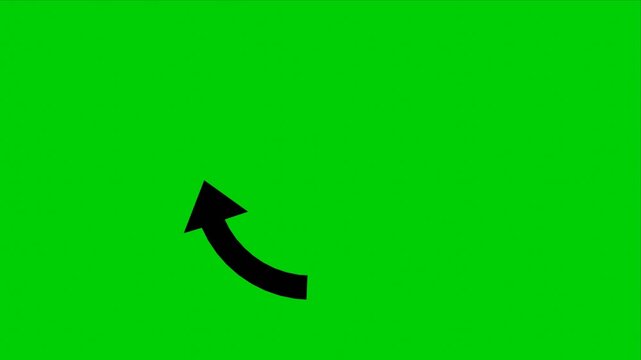 3d animated arrow on green background, loop animation