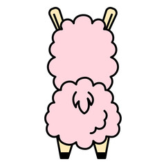 Fototapeta premium Pink llama back flat