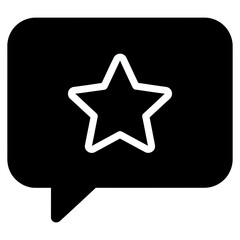 Speech bubble with star rating icon for feedback