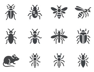 Insects and small creatures in modern vector icons