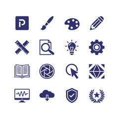 Creative design tools and concepts icons for digital projects