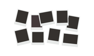 Set of old polaroid frames of different shape Blank Empty Polaroid Picture Frames Icon Set Template Pro Vector