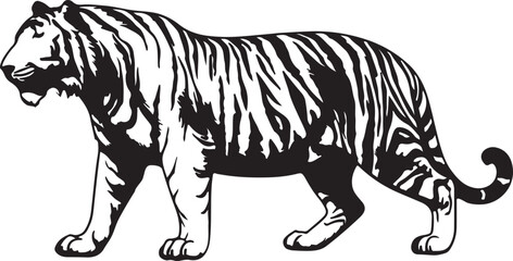 Obraz premium Tiger profile silhouette vector illustration.