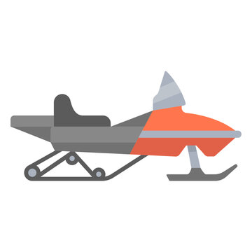 Flat orange snowmobile
