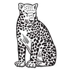 Sitting simple hand drawn jaguar © Vexels