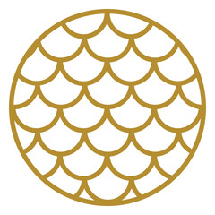 Round fish scales badge © Vexels