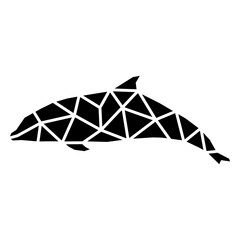 Simple polygonal cut out dolphin © Vexels