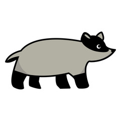 Fototapeta premium Cute semi flat sideways raccoon