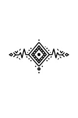 Pulse Line Tribal &ndash; Minimalist Pre-Inca Inspired Rhythm Vector Symbol