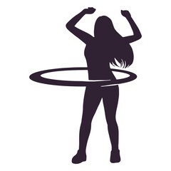 Woman hula hoop people silhouette © Vexels