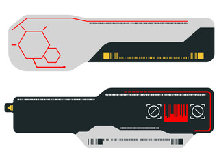 SF・近未来風のUIバナーとラベルのデザイン素材