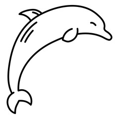Sideways transparent stroke dolphin © Vexels