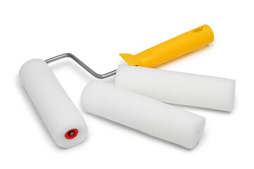 New foam paint roller with yellow plastic handle