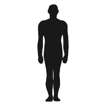 Muscular man stiff silhouette