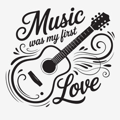 "A professional and clean vector illustration of a guitar, featuring sharp details and minimalist flat design, suitable for musical branding, concert posters, or studio logos.