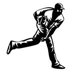 Baseball pitcher side high contrast