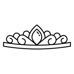 Simple stroke geometric tiara crown © Vexels
