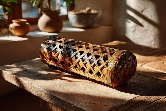 Traditional bamboo guiro crafted for heritage music lovers high resolution picture