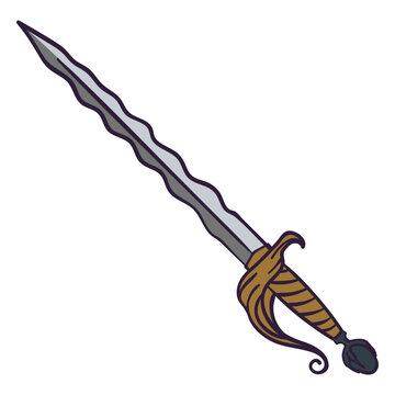 Flamberge sword color stroke