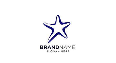 Obraz premium Blue Star Logo Template Design Element.