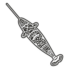 Swimming narwhal cut out © Vexels