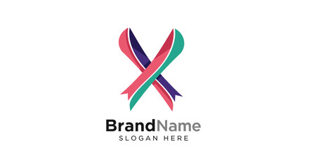 Fototapeta premium Colorful Ribbon Logo Design Template.