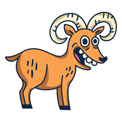 Fototapeta premium Goat crazy cartoon