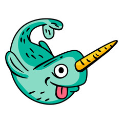 Narwhal color stroke © Vexels