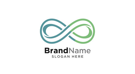 Infinity Logo Design Template with Brand Name.