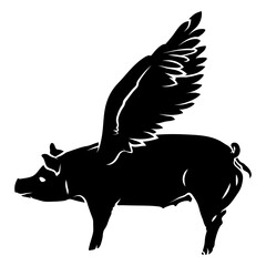 Fototapeta premium Flying pig cut out