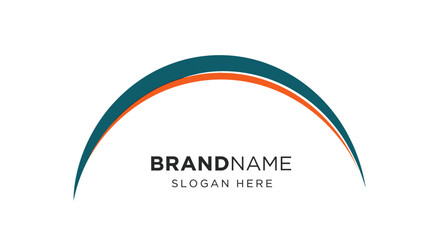 Modern Logo Design Template with Curved Lines.