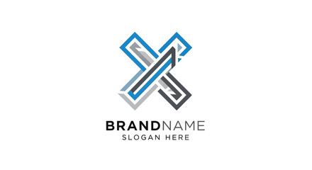 Fototapeta premium Modern Logo Design Template with Geometric Shapes.