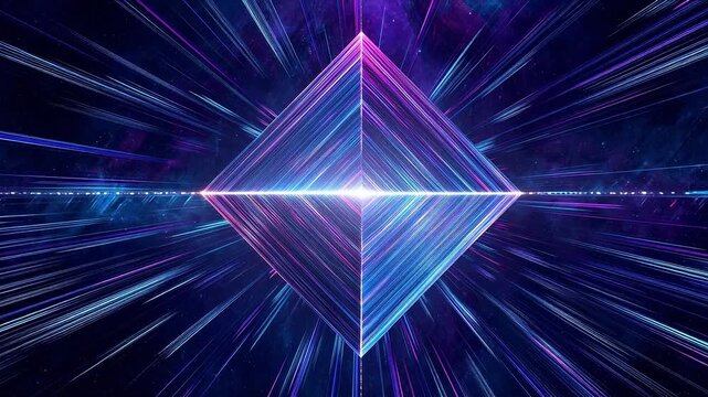 Abstract glowing geometric shape in space