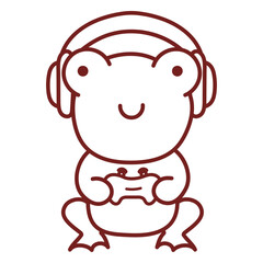 Obraz premium Baby frog animal gamer