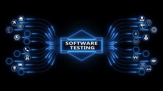 software testing Concept Gears with Icons on world map Background for global quality assurance systems and enterprise software reliability